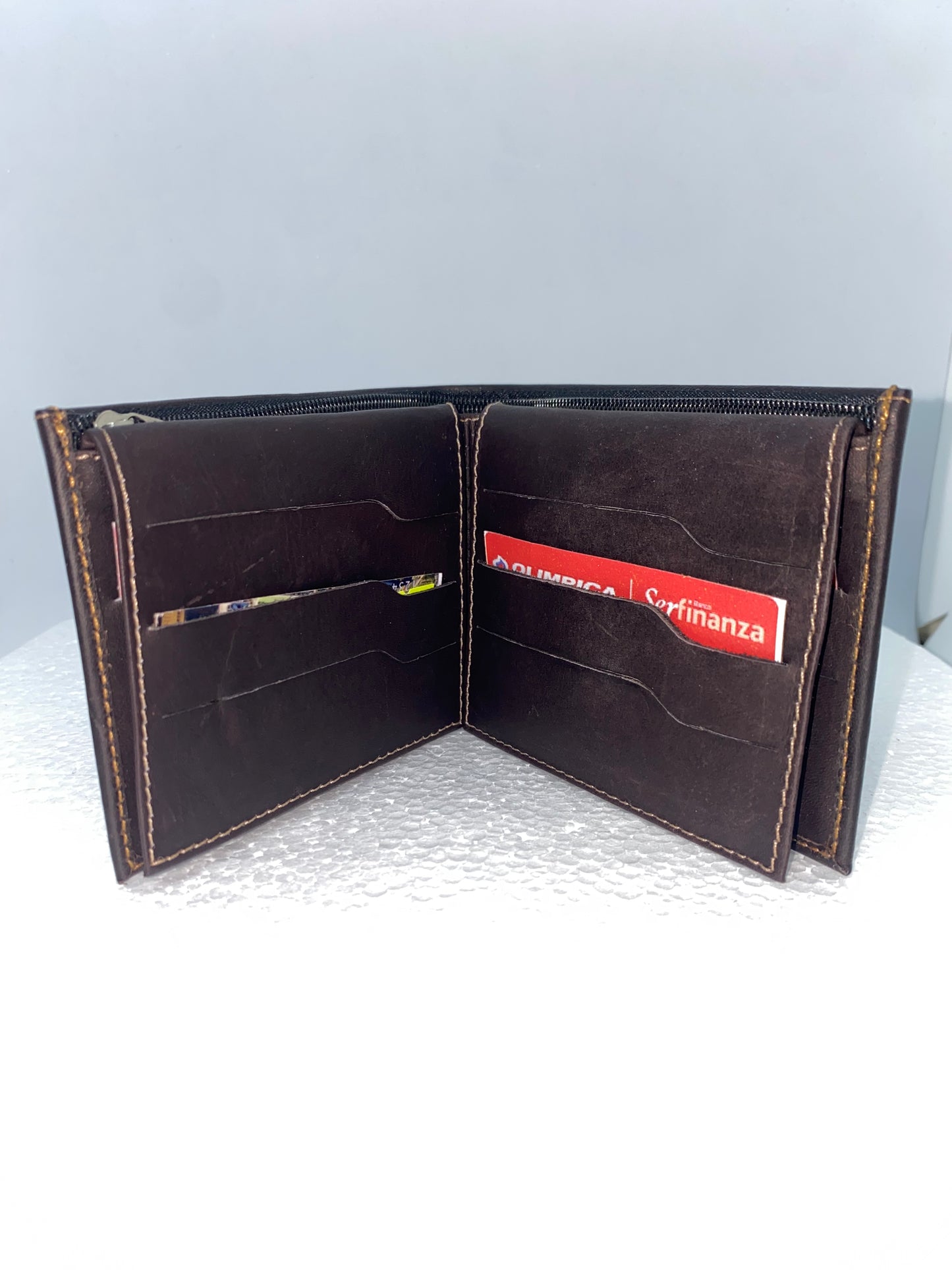 B15 - Billetera de cuero tula con enmarcado de Panamá marca Quality Leather