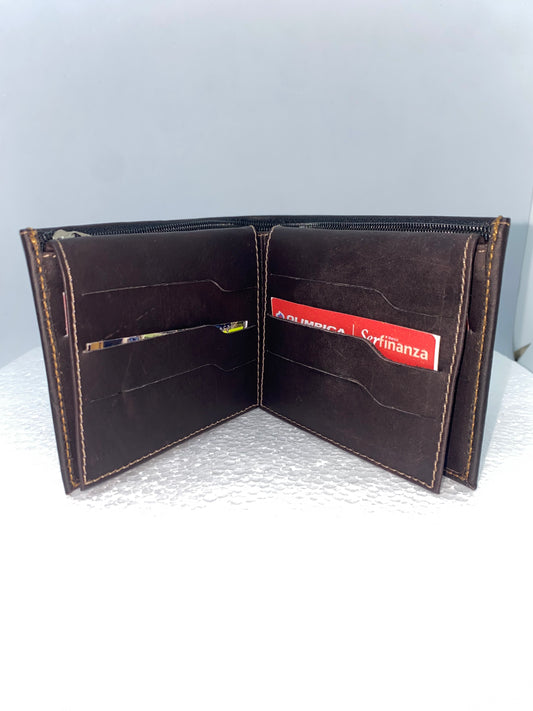 B15 - Billetera de cuero tula con enmarcado de Panamá marca Quality Leather