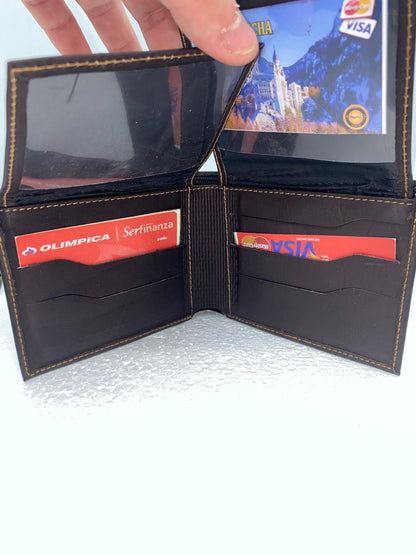 B15 - Billetera de cuero tula con enmarcado de Panamá marca Quality Leather