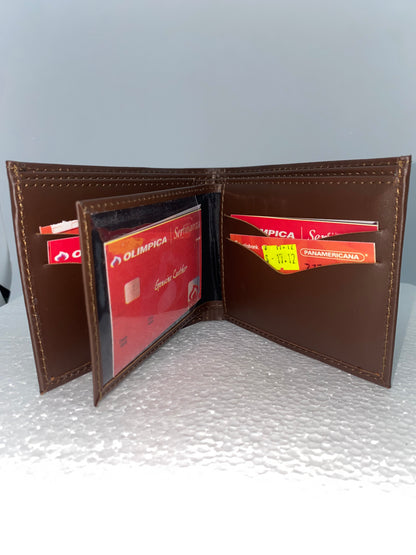 B327 - Billetera de cuero liso marca Angel