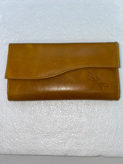 W078 - Wallet de cuero para dama con diseño de libelula