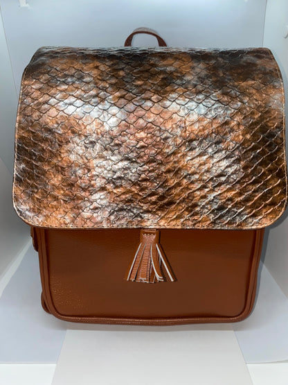 MD85 - Mochila de cuero Graso para dama marca Quality Leather