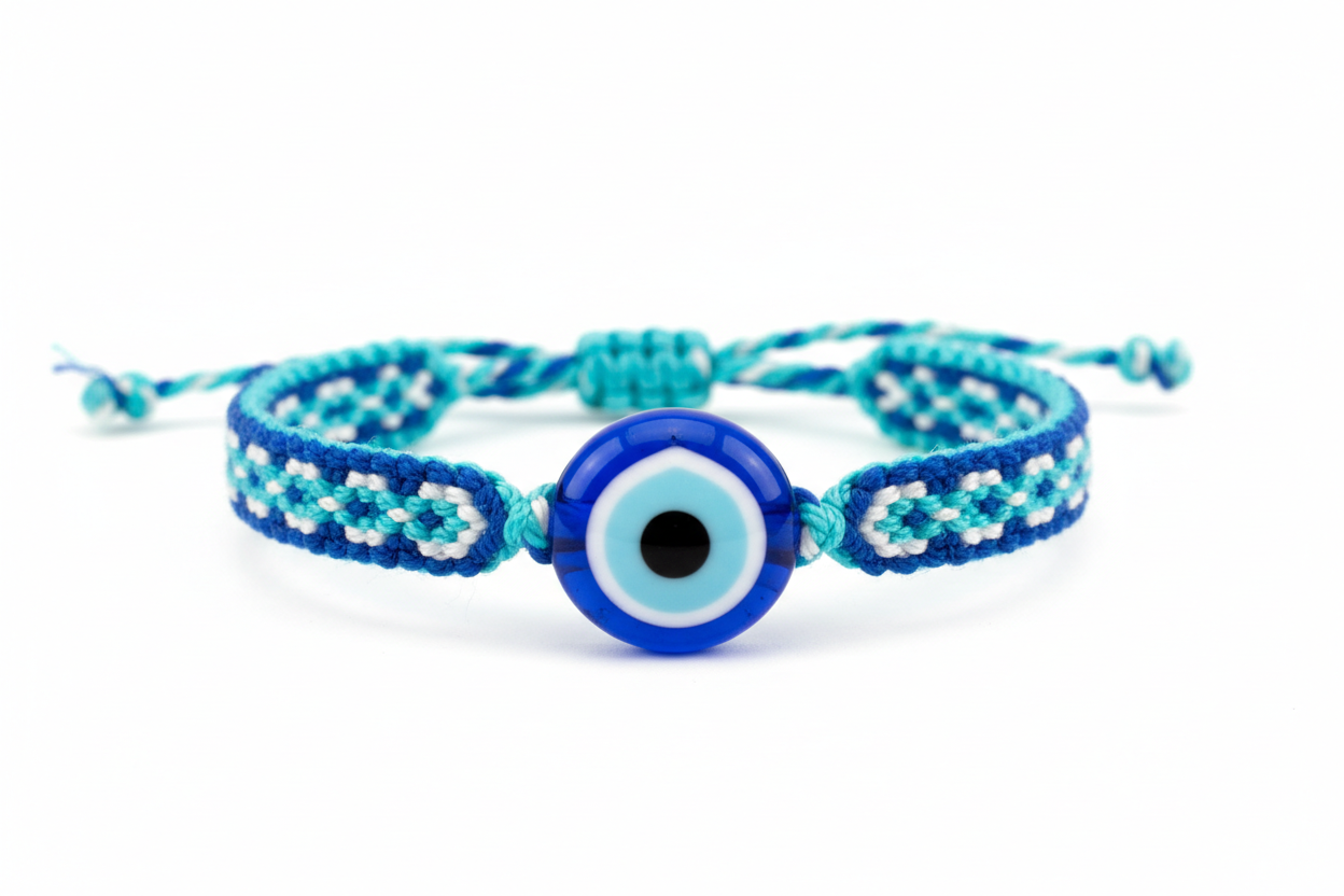 Pulsera de hilo con ojo turco